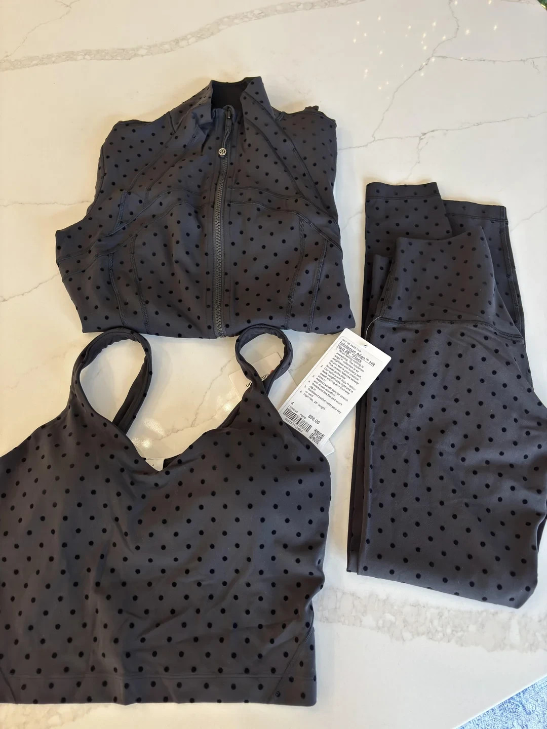 SHIPS TODAY~LULULEMON ALIGN HR PANT 28"~0~2~4~6~8~10~12~POLKA DOT FLOCKED~NWT