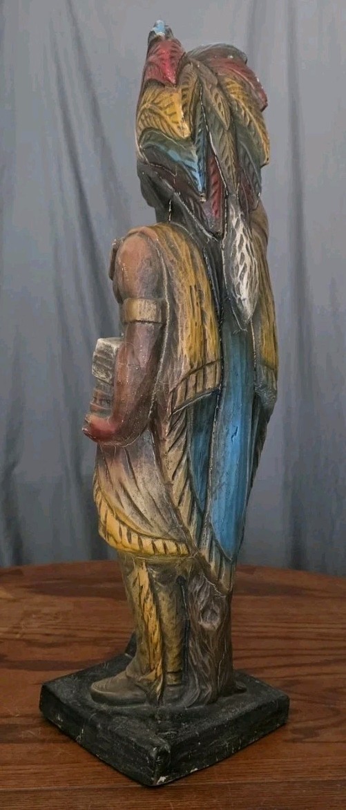 Vtg. 24" Alfco NY Cigar Store Indian Advertising Display, 1950s