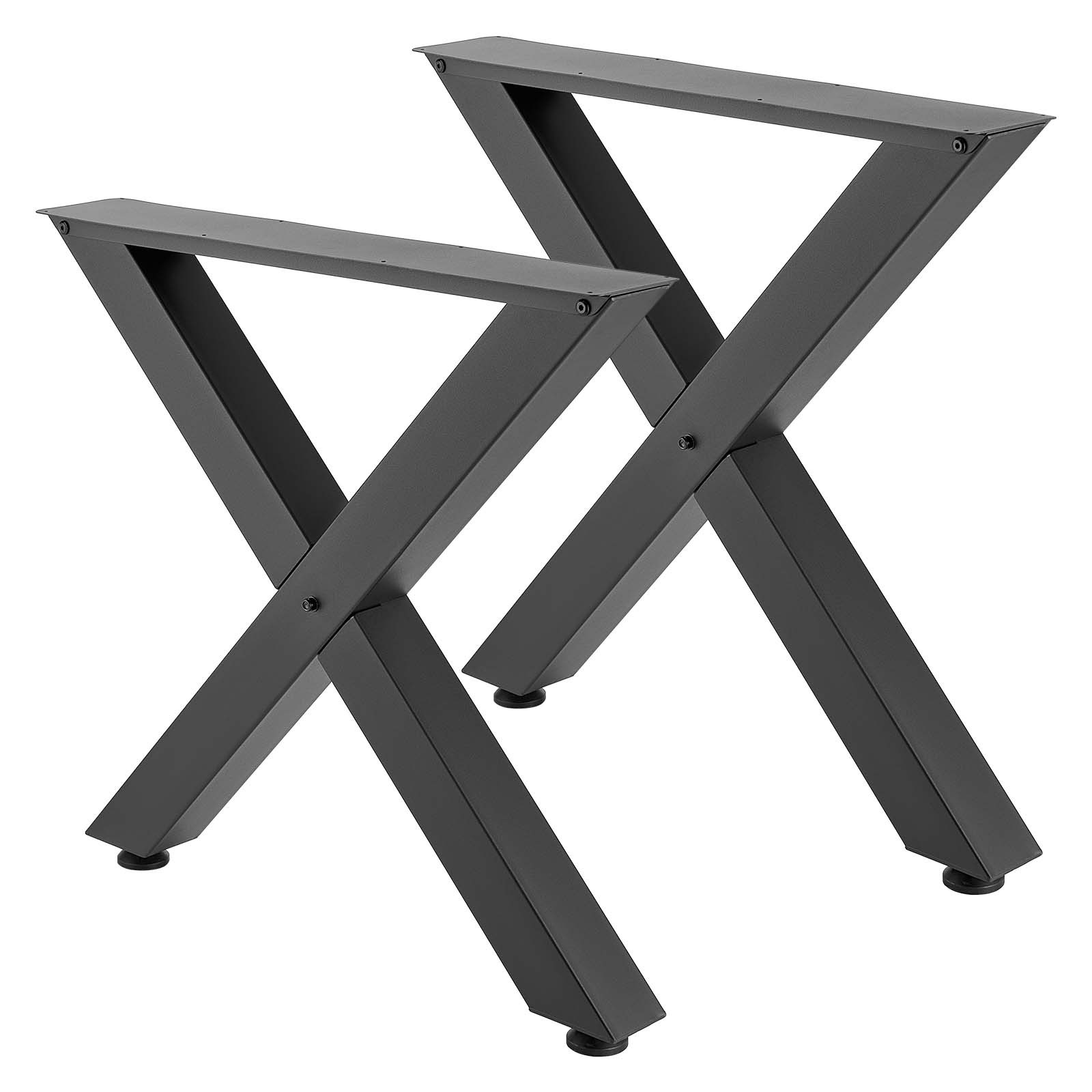 VEVOR Steel Table Legs 29.5 x 31.1 in X Frame 2204 lbs Heavy Duty Set of 2 Black