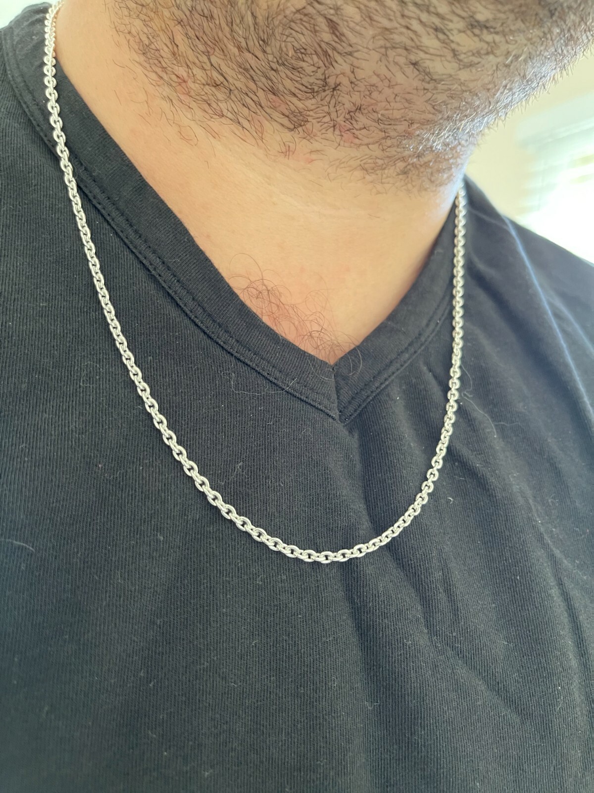 Real Solid 925 Sterling Silver Anchor Cable Chain Rolo Necklace 1mm - 3mm ITALY