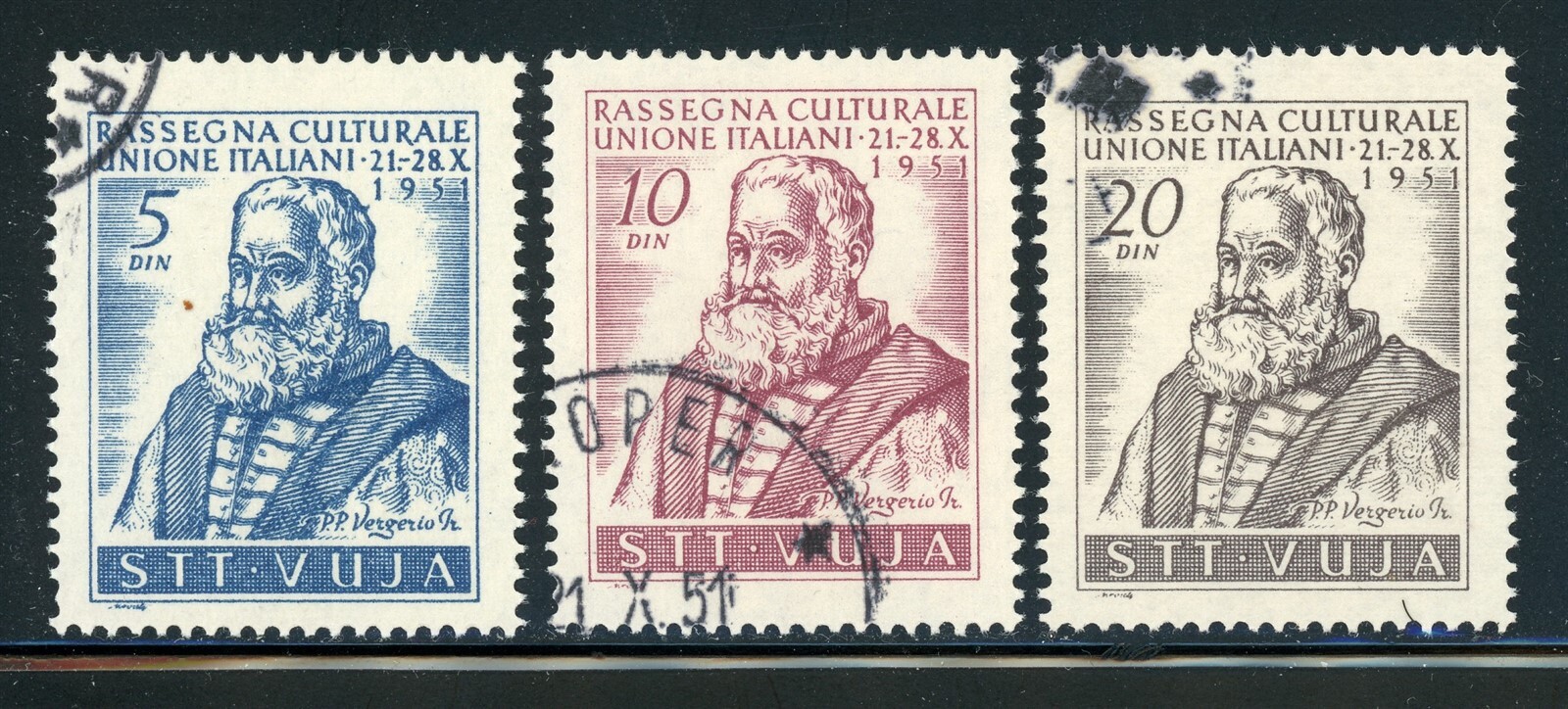 Trieste Zone B Scott #37-39 Used Pietro Paolo Vergerios $$