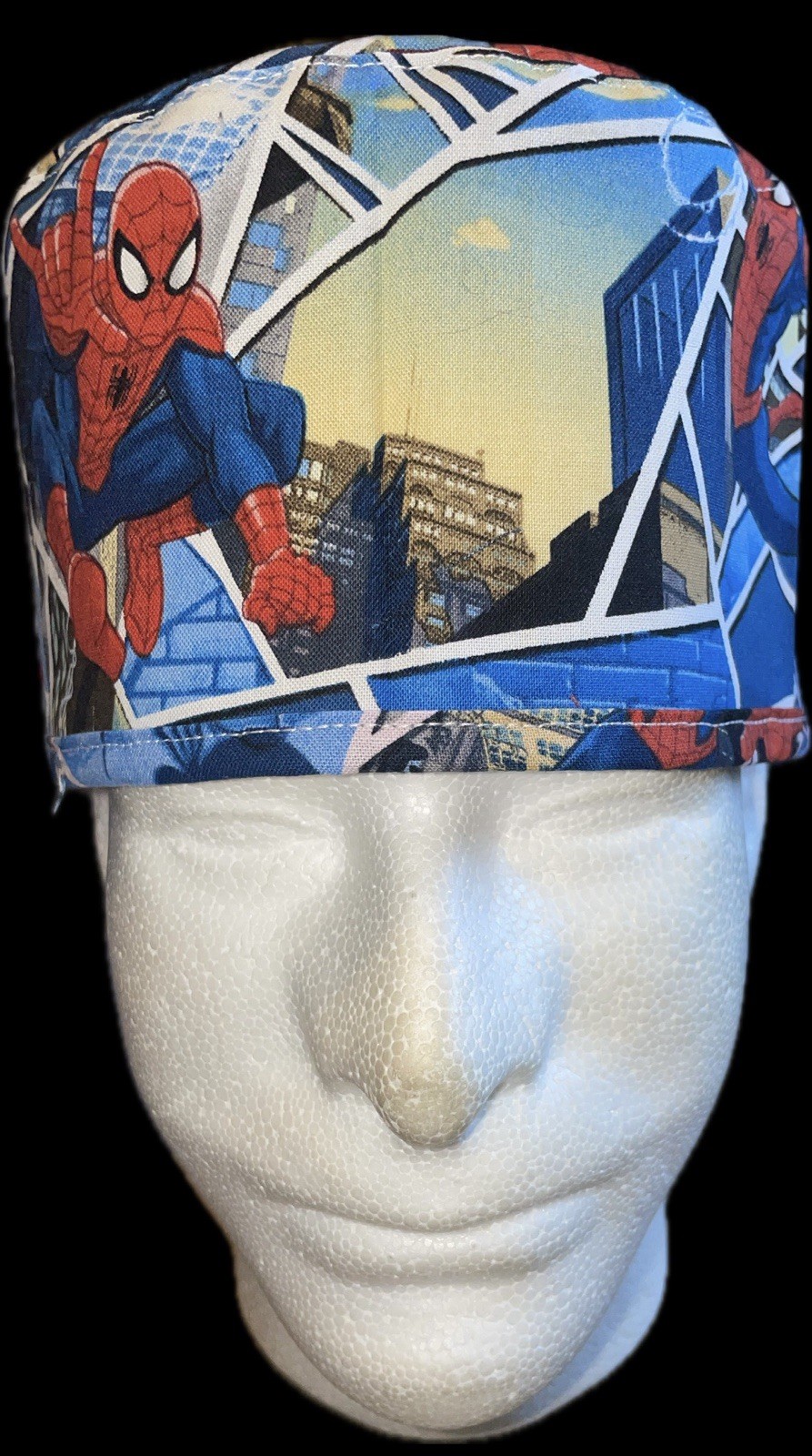 Marvel Spiderman Bricks Scrub Hat Chemo Cap
