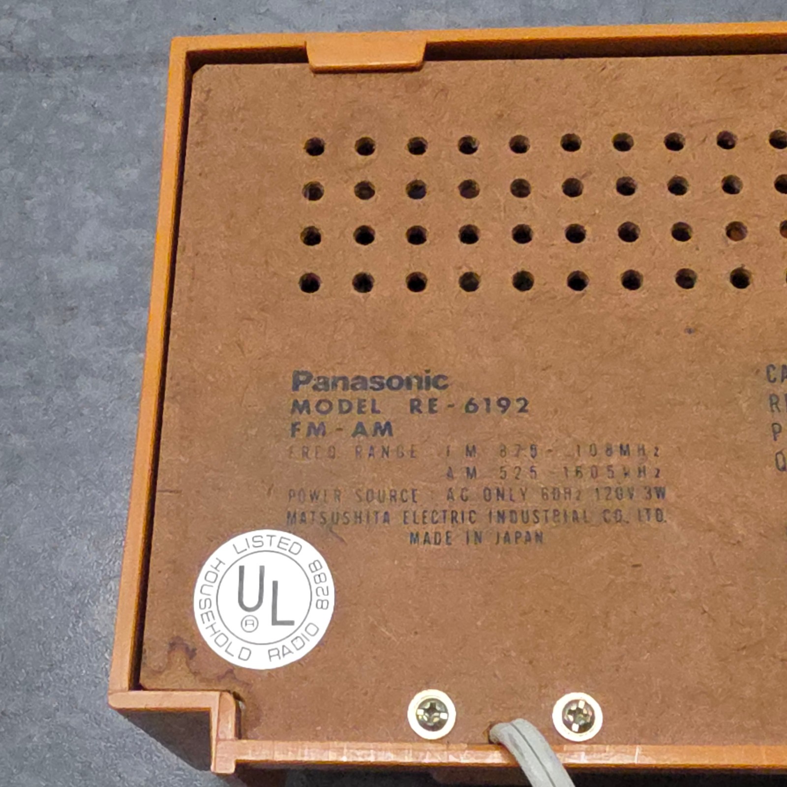 Vintage Bright Orange Panasonic RE-6192 AM/FM Tabletop Radio - Tested - Working