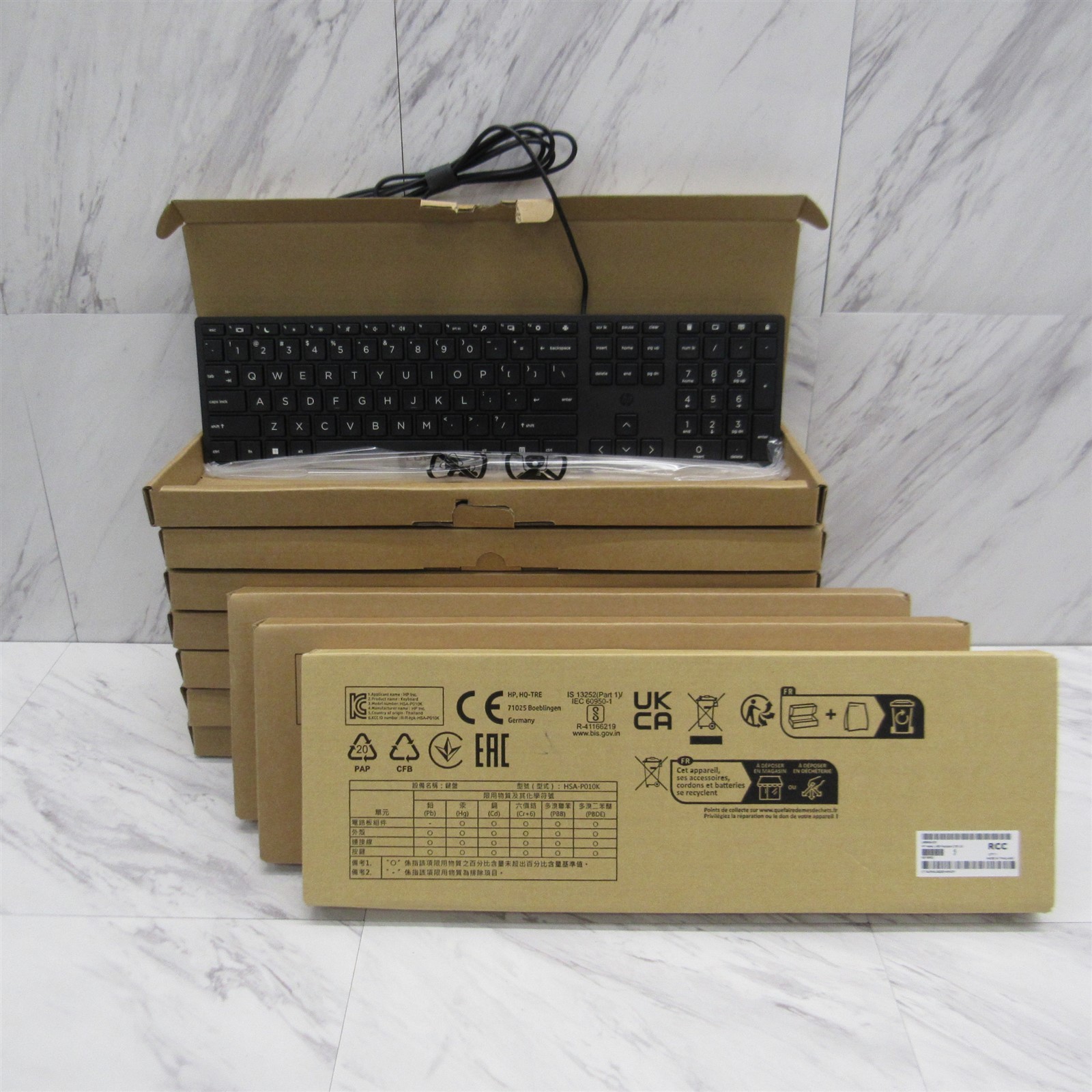 10 LOT - NEW Genuine HP Wired Desktop 320K L96909-001 USB Keyboard QWERTY Slim