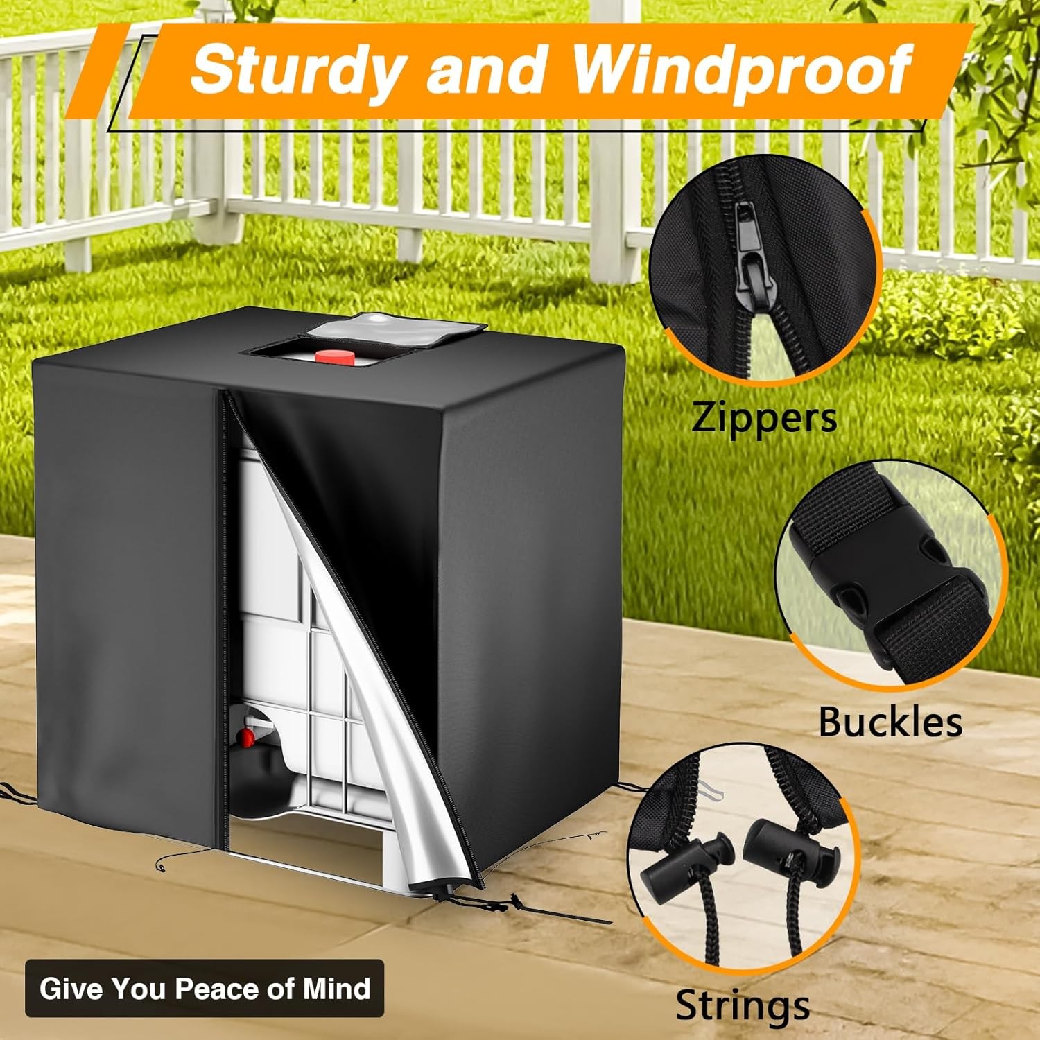 IBC Tote Waterproof Cover for 1000L Tank Container, UV Protective