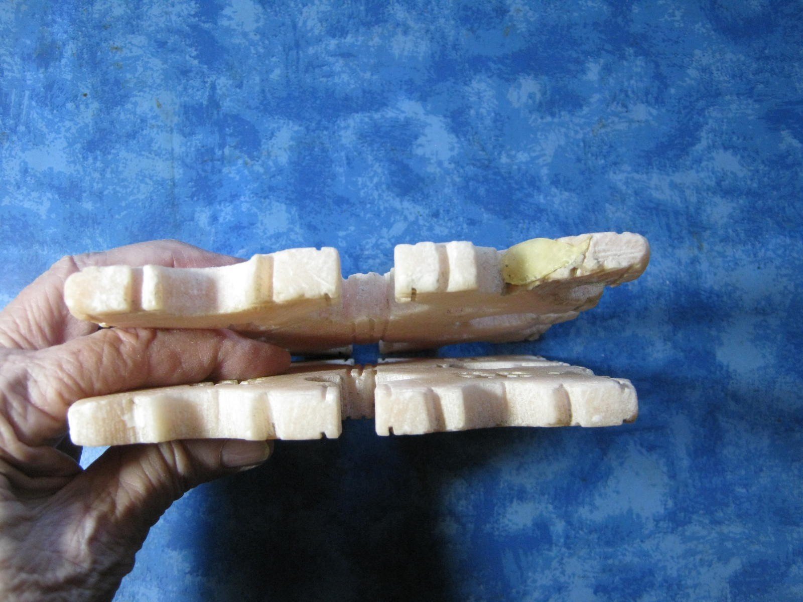 VINTAGE HANDMADE ETHIOPIAN CARVED SOAPSTONE TRIVETS 5" Square