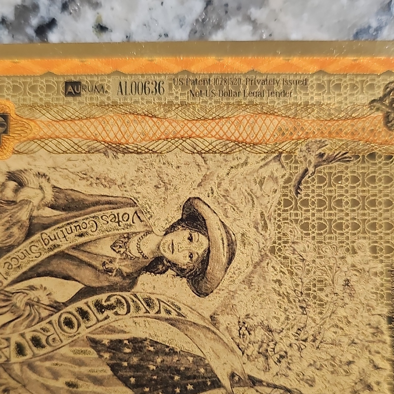 Goldback 25 2022 24K Gold Bar Note 1/40 oz 0.999 Fineness Uncertified Aurum