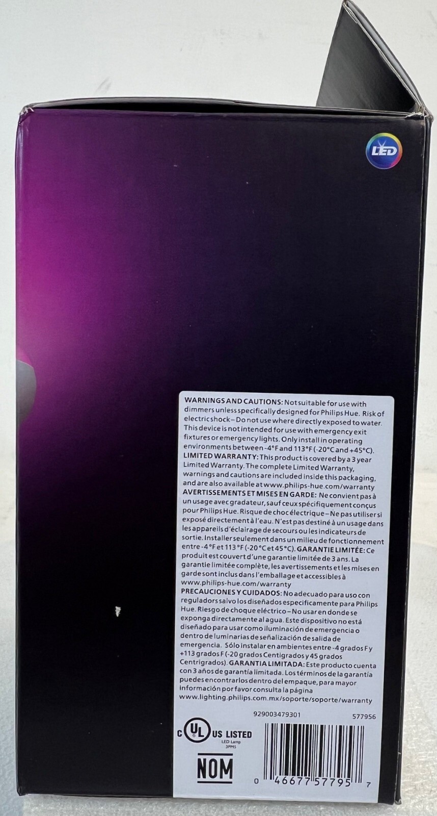 Philips Hue 85-Watt White and Color Ambiance BR30 LED Smart Bulb -FREE S/H