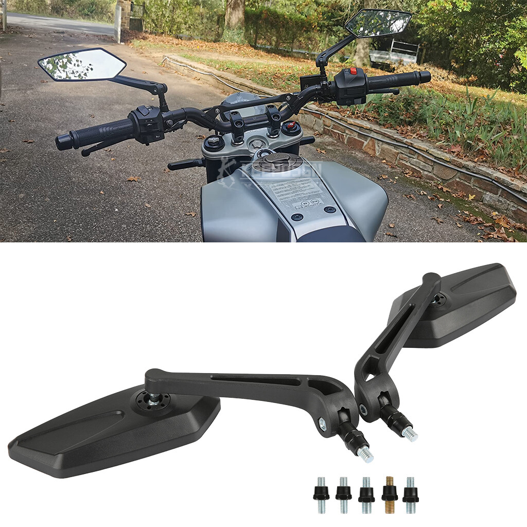 Universal Motorcycle Rearview Wing Mirrors 8mm/10mm For Honda Yamaha Suzuki ATV