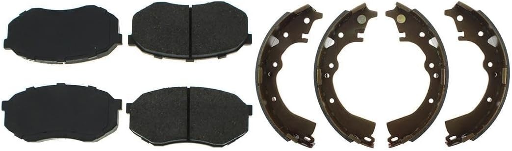 4X Brake Pad Front Brake Pads & Rear Drum Brake Shoes Replacement fits Toyota