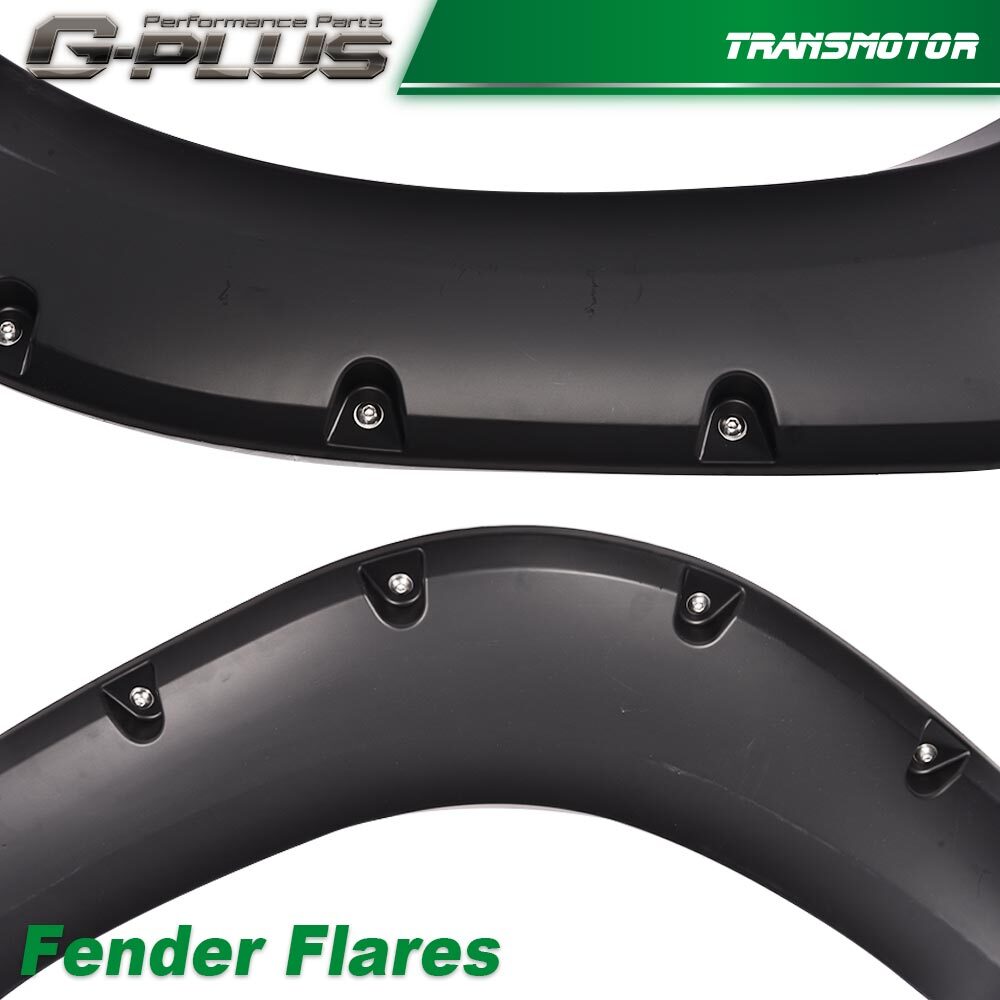 4Pcs Fender Flares Front&Rear Fits For 2004-2015 Nissan Titan Pocket Style Black