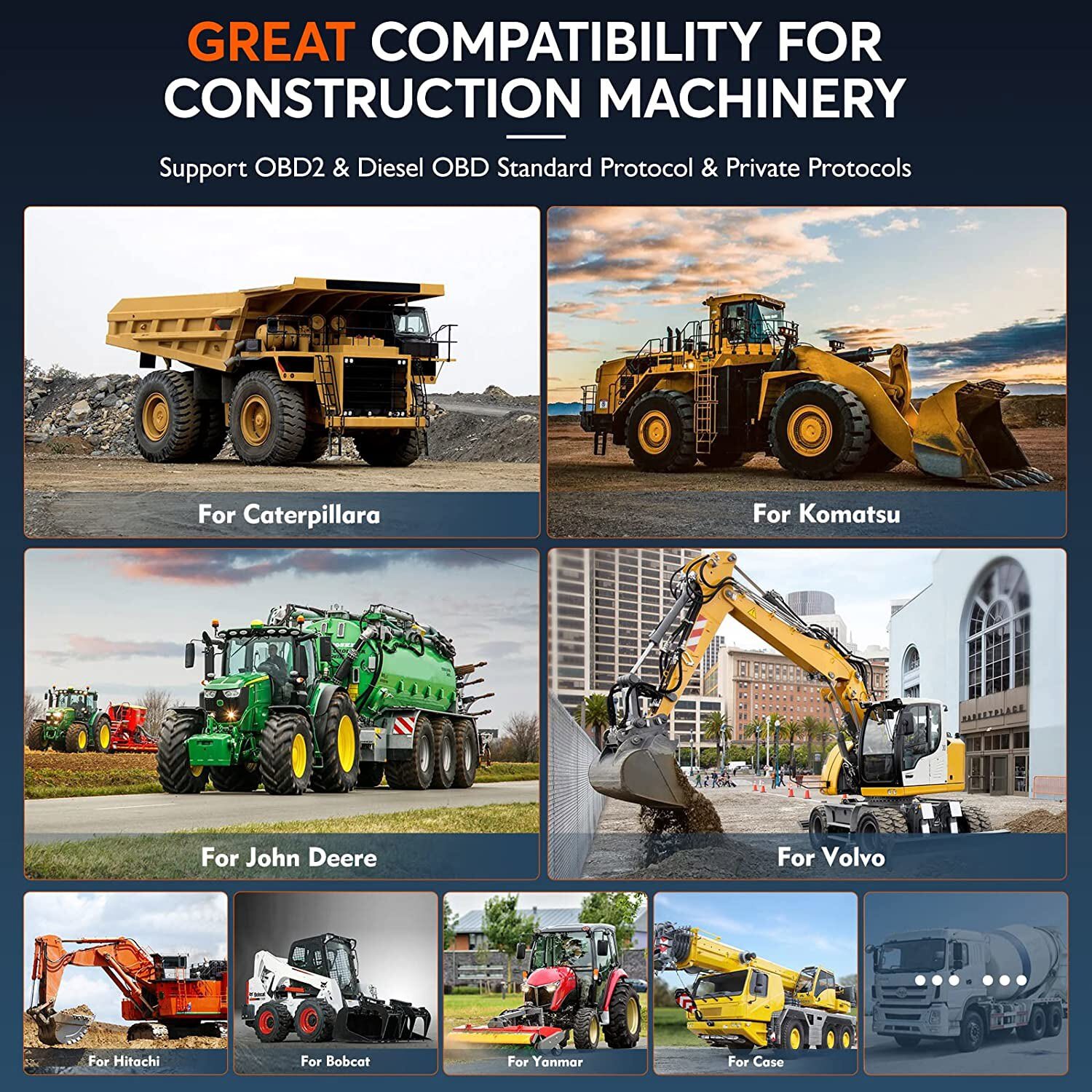 Heavy Duty Truck Scanner Machinery Scan Tool Diesel OBD Code Reader DPF Regen