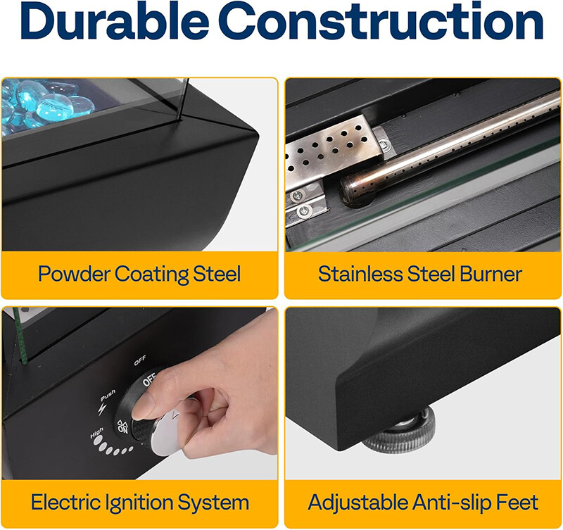 40,000 BTU Propane Fire Pit 30-inch Outdoor Fireplace Smokeless for Patios