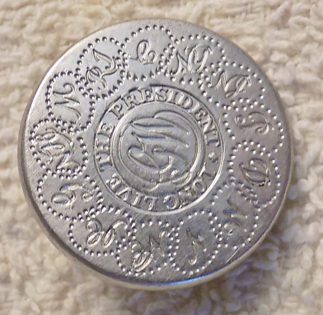 Stieff Washington Inaugural Blazer Button 3/4" Pewter