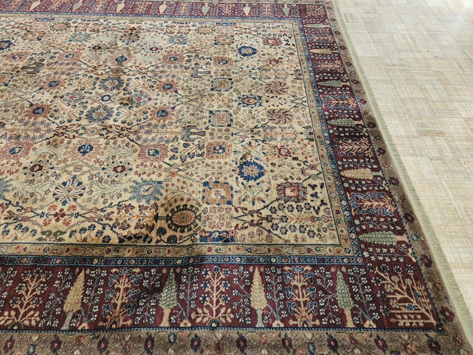 8x10 KARASTAN SAMOVAR TEAWASH KIRMAN VASE 901 -100% WOOL RUG EXCELLENT CONDITION