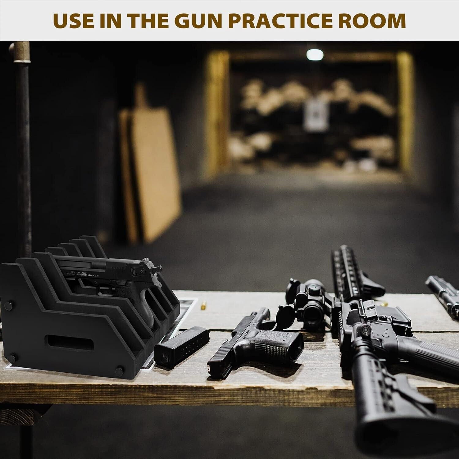 6X Gun Pistol Rack Revolver Handgun Holder Storage Gun Safe Organizer Display US