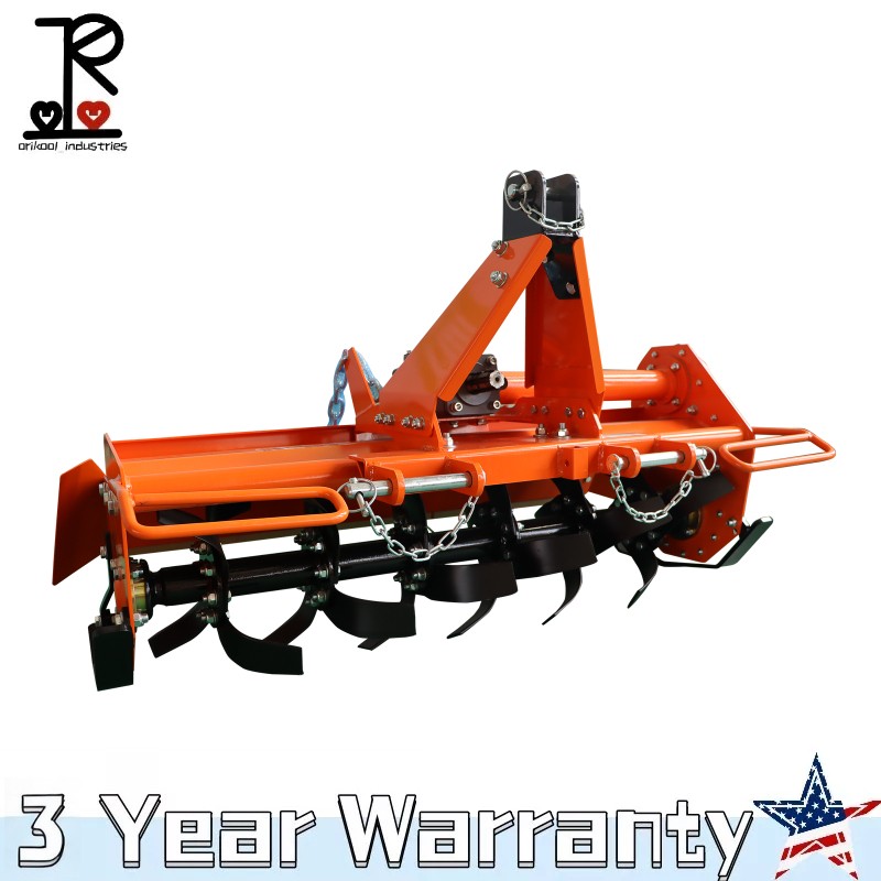3 Point 45" Rotary Tiller Attachment Fits Cat 1 Tractor PTO Driven Work 5" Deep