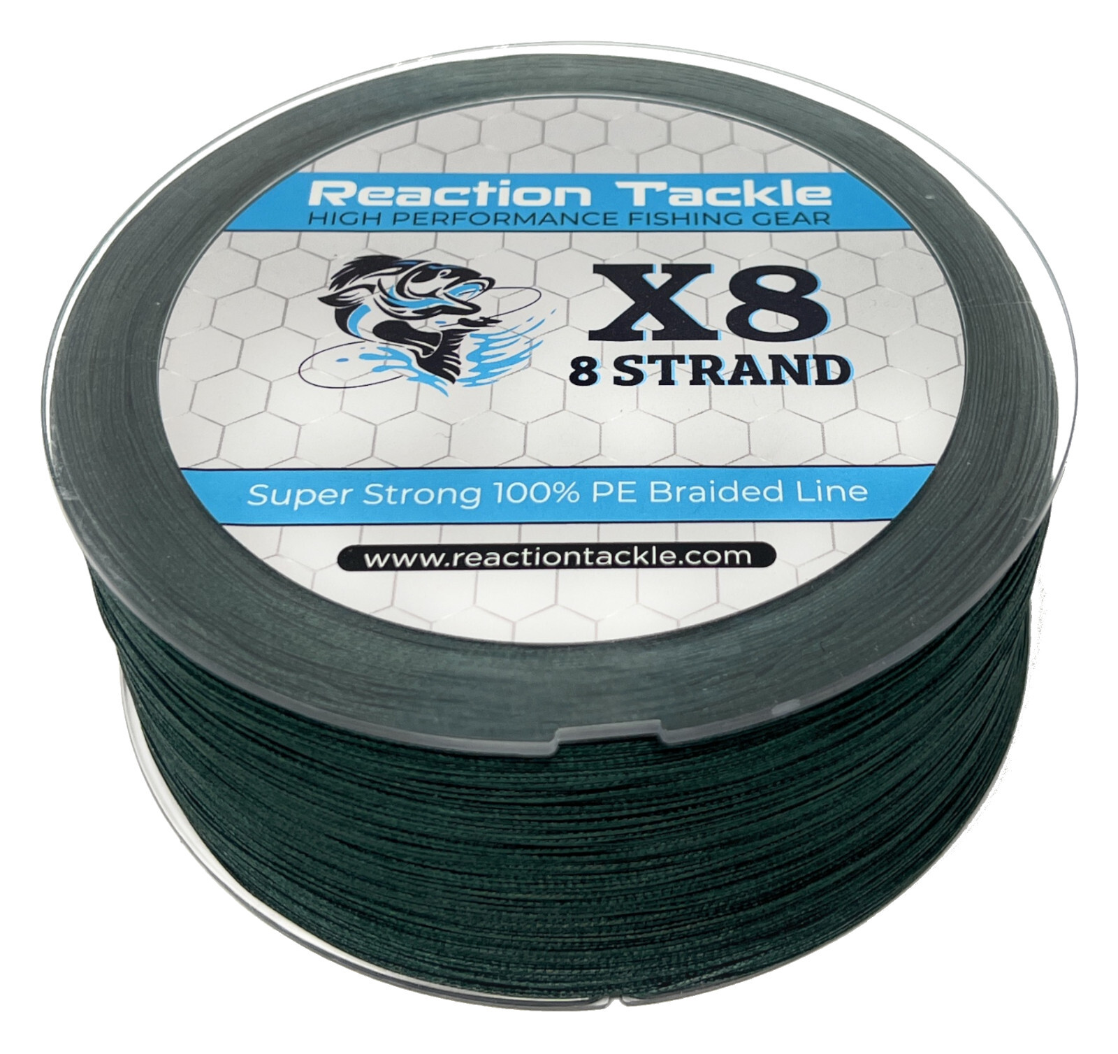 Reaction Tackle Braided Fishing Line / Braid - Moss Green 4 and 8 Strands