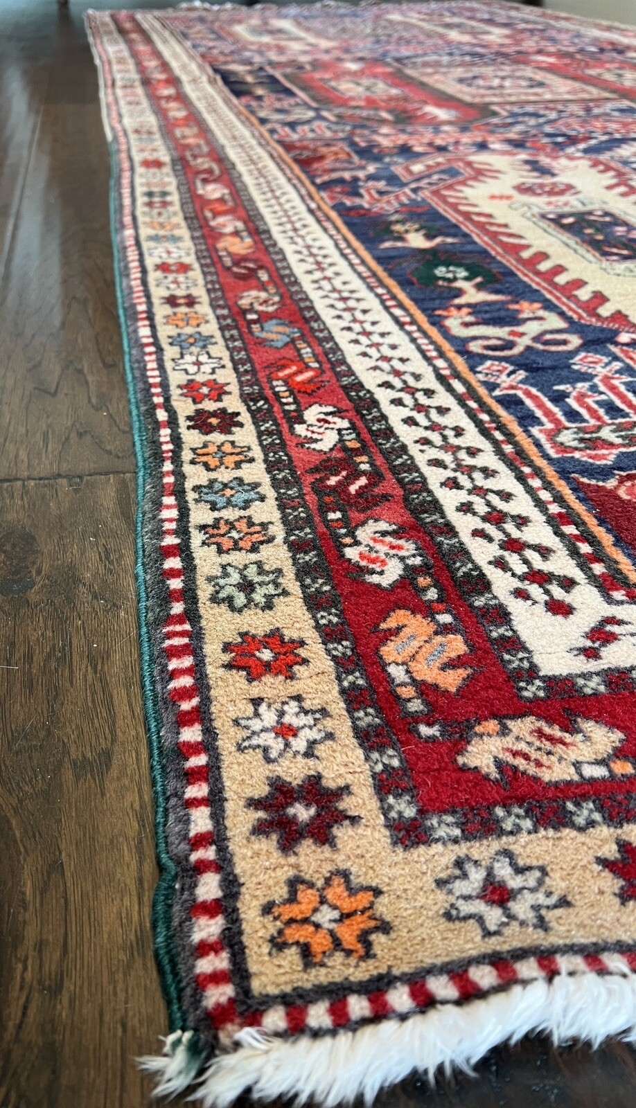 Vintage Geometric Meshkin 10 ft Runner Rug Hand-knotted Traditional/Transitional