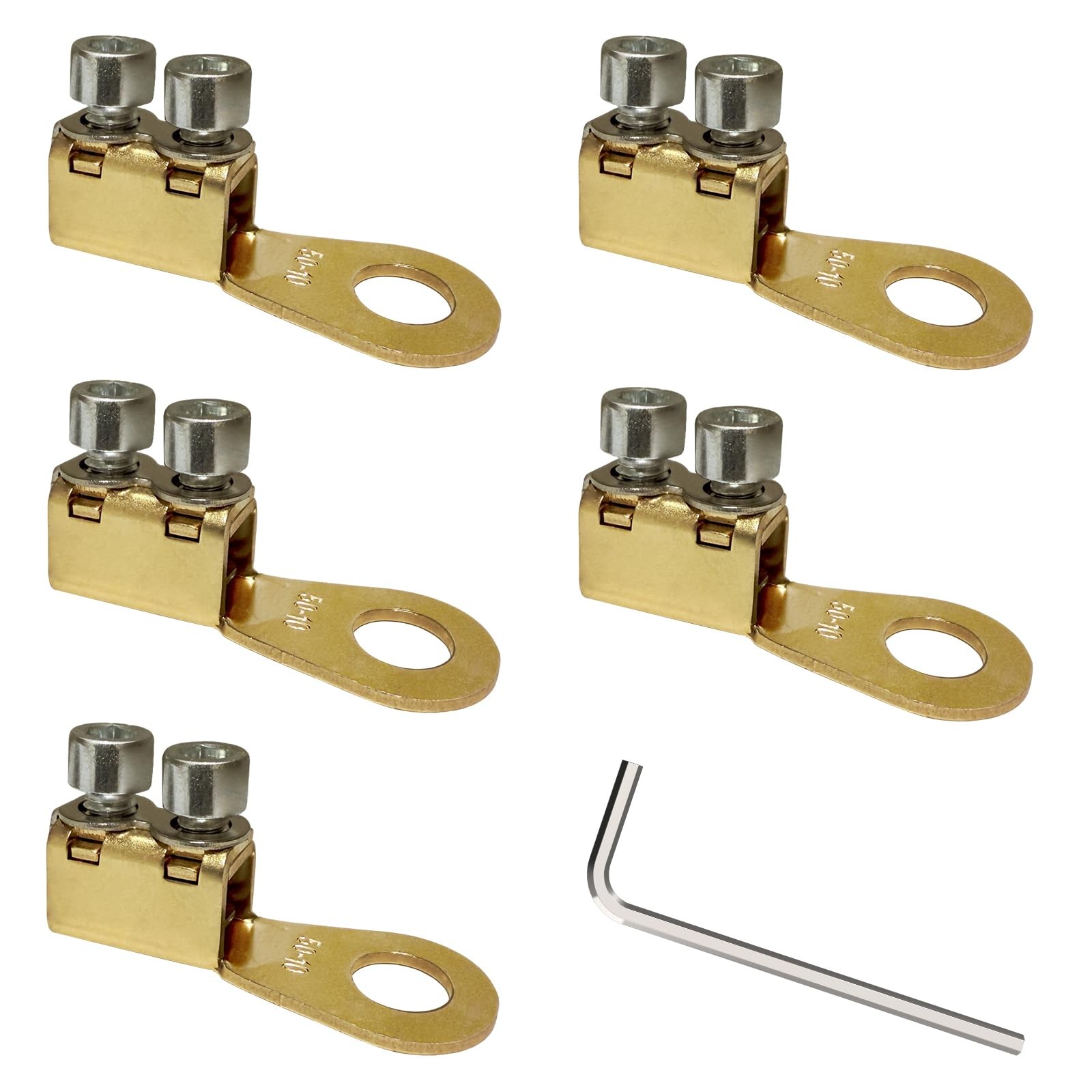 5Pcs 8-1/0AWG Heavy Duty Battery Lugs, Battery Cable Ends, Ring Terminals, Ba...