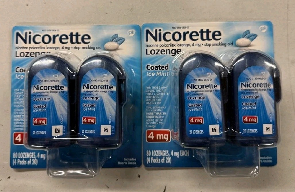 2 Nicorette Coated Nicotine Lozenge 4mg Ice Mint 80x2=160 Ct Exp 11/26