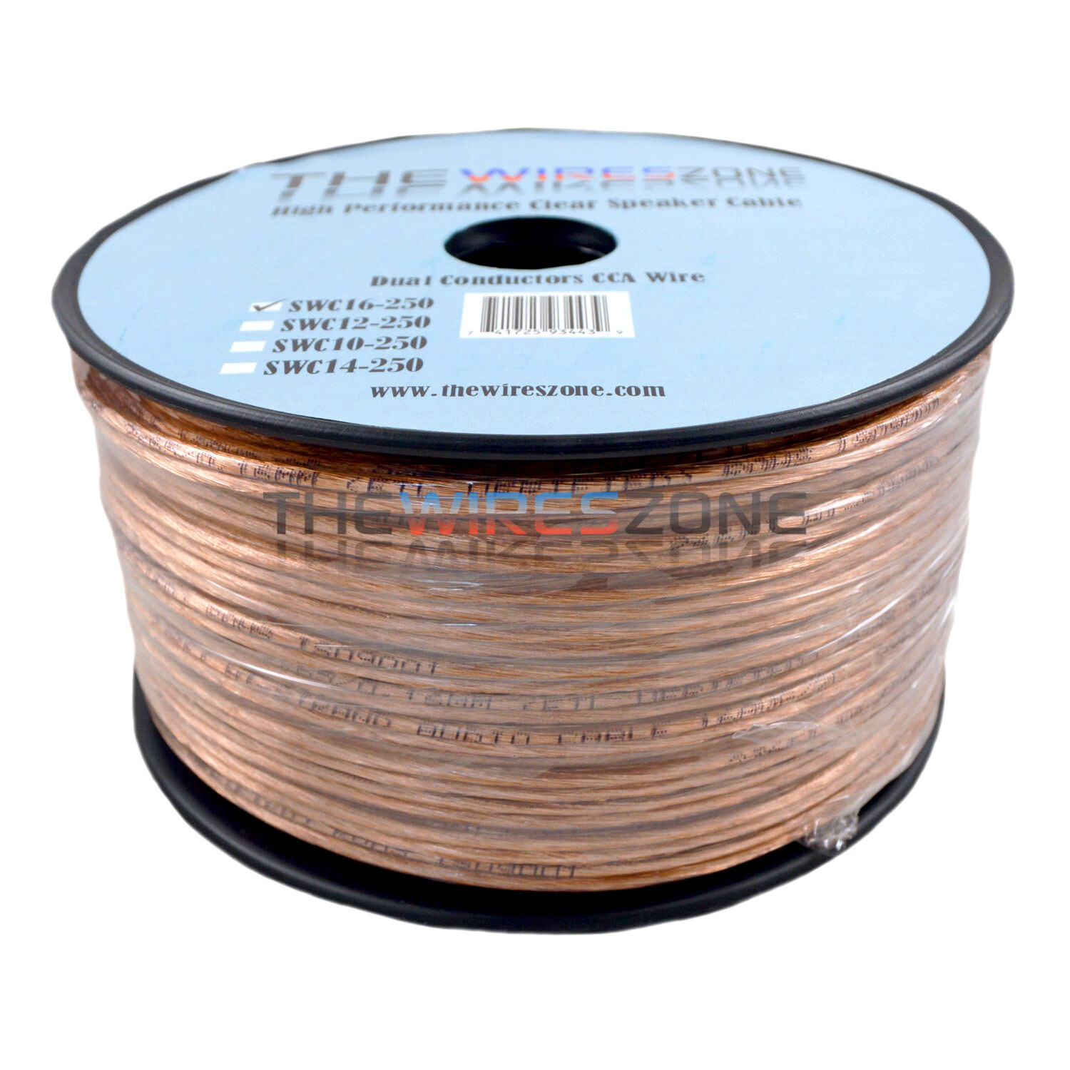 Clear Transparent 250' ft 16 Gauge 16AWG Speaker Wire Cable for Car Home Audio