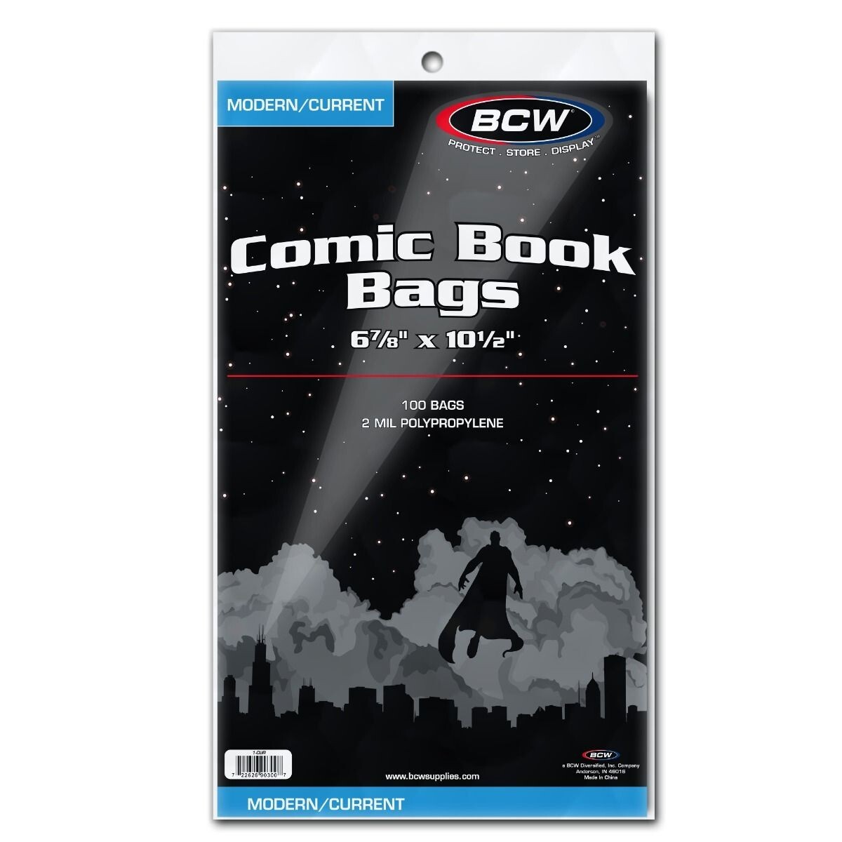 100 - BCW Current Modern 2-Mil Polypropylene Comic Bags 6 ⅞” X 10 ½” Acid Free