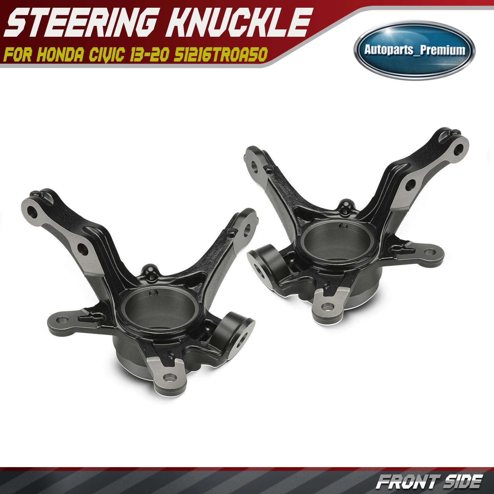 2x Front Left & Right Steering Knuckle for Honda Civic 2013-2020 1.5L 1.8L 2.0L