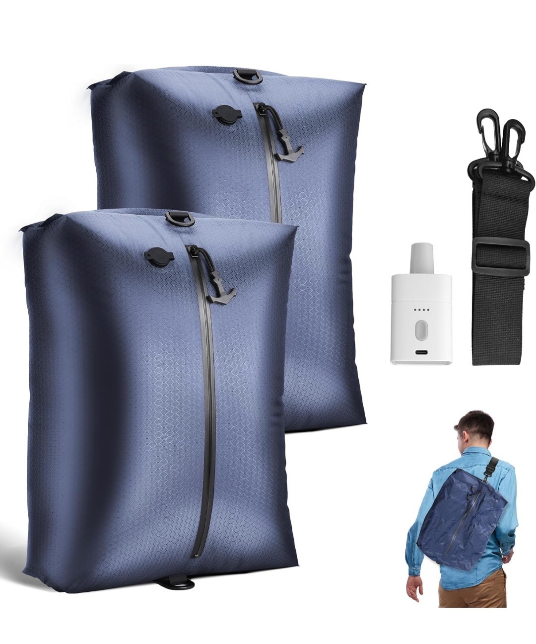 2PACK Travel Vacuum Bags With Wireless Pump Airtight & Waterproof For Traveling