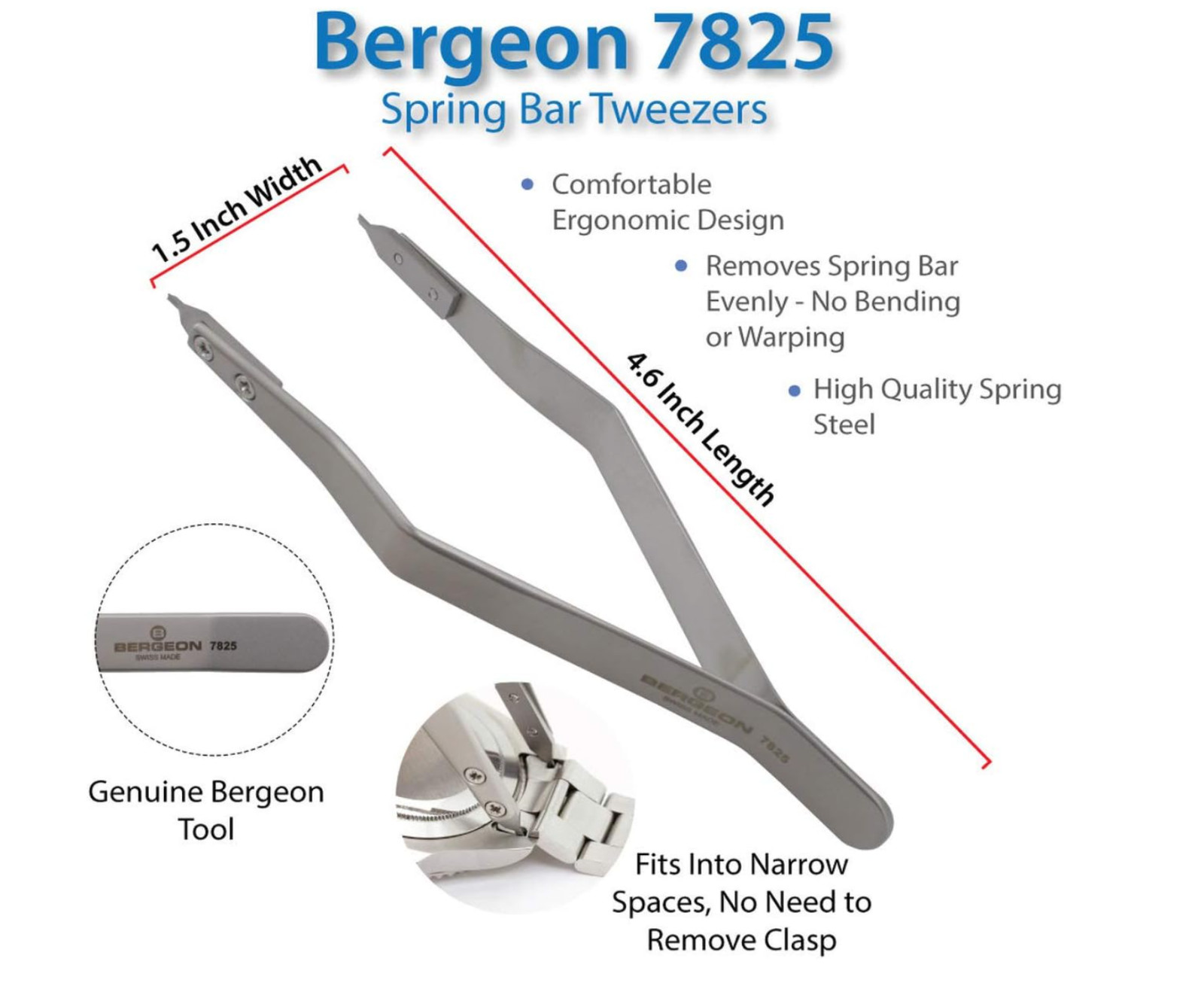 Bergeon 7825 Spring Bar Tweezer  Fitting Tool