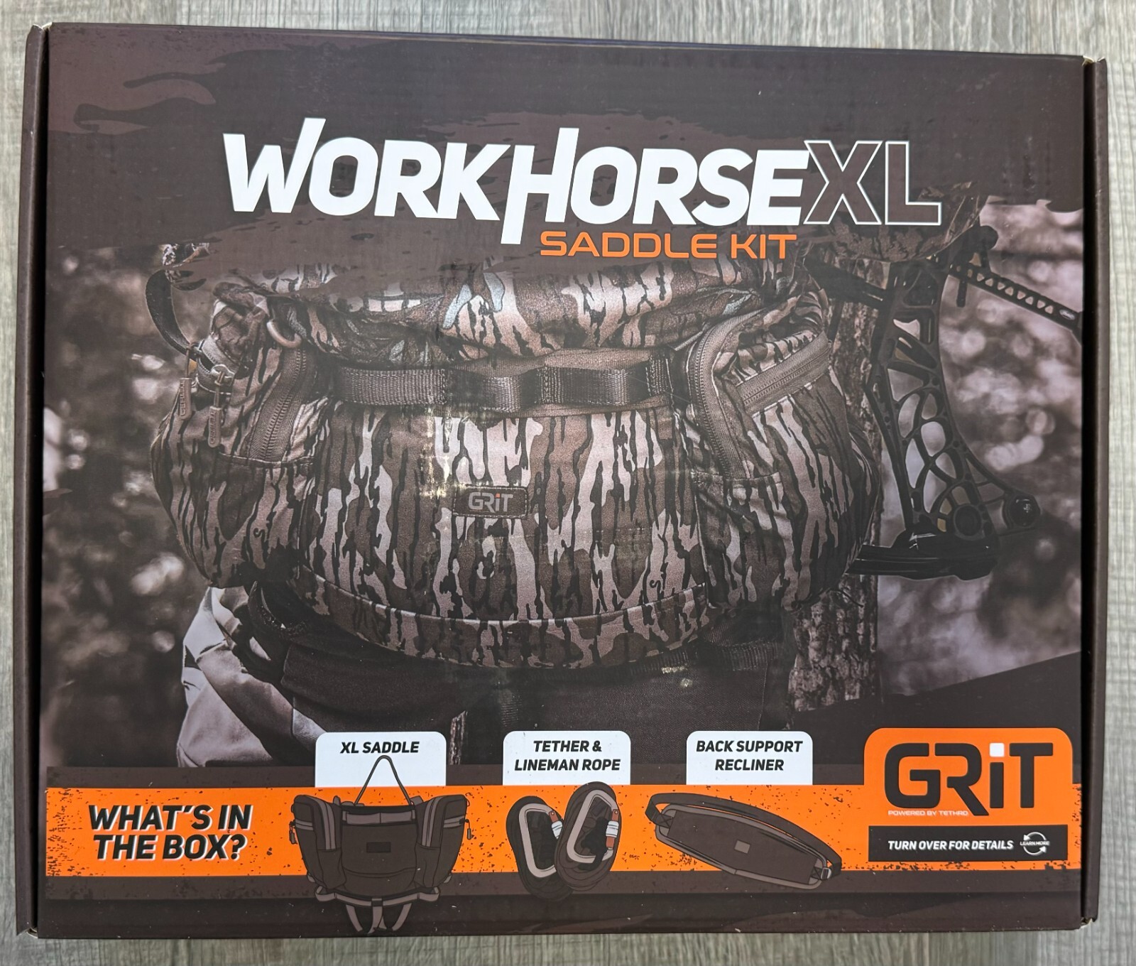 Tethrd Grit XL Saddle Mossy Oak Bottomland New