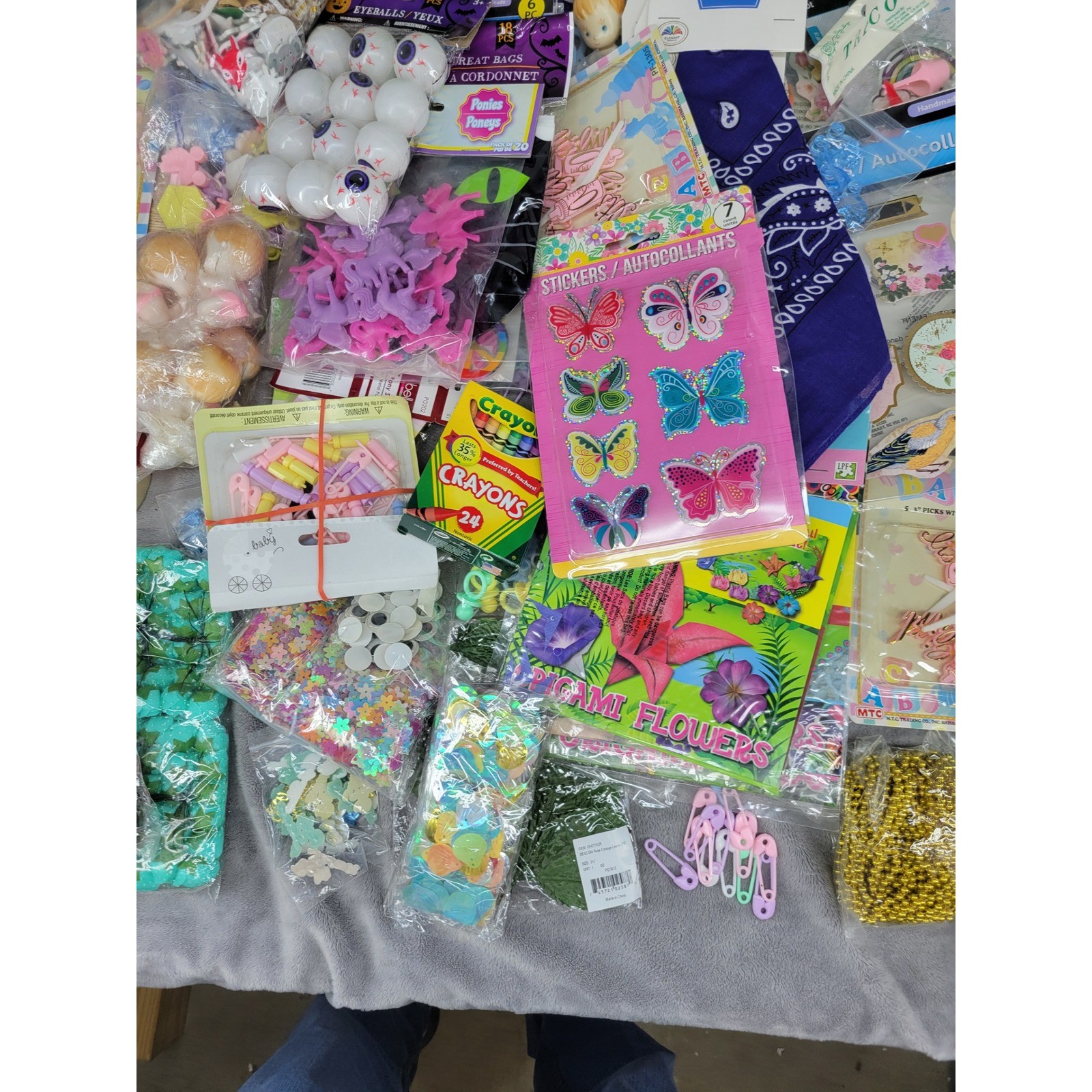 10lbs Craft Supply Bundle Mixed Lot Embellishments Stickers Fabric Tape Beads