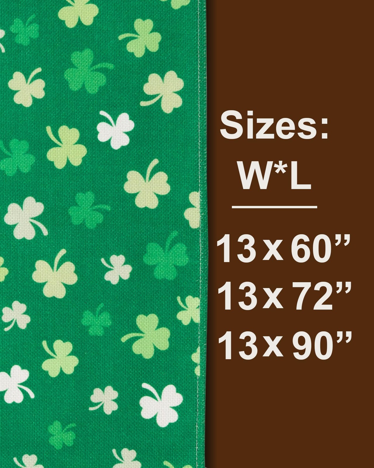 St. Patricks Day Table Runner Decorations 13x72 Inch Green Lucky Shamrock Tab...