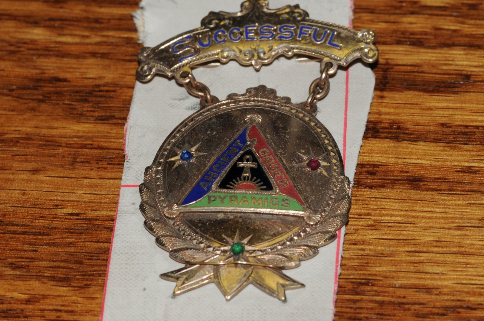 Successful Ancient Order Pyramids  Fraternal Organization Pin Gold Filled 1903 *