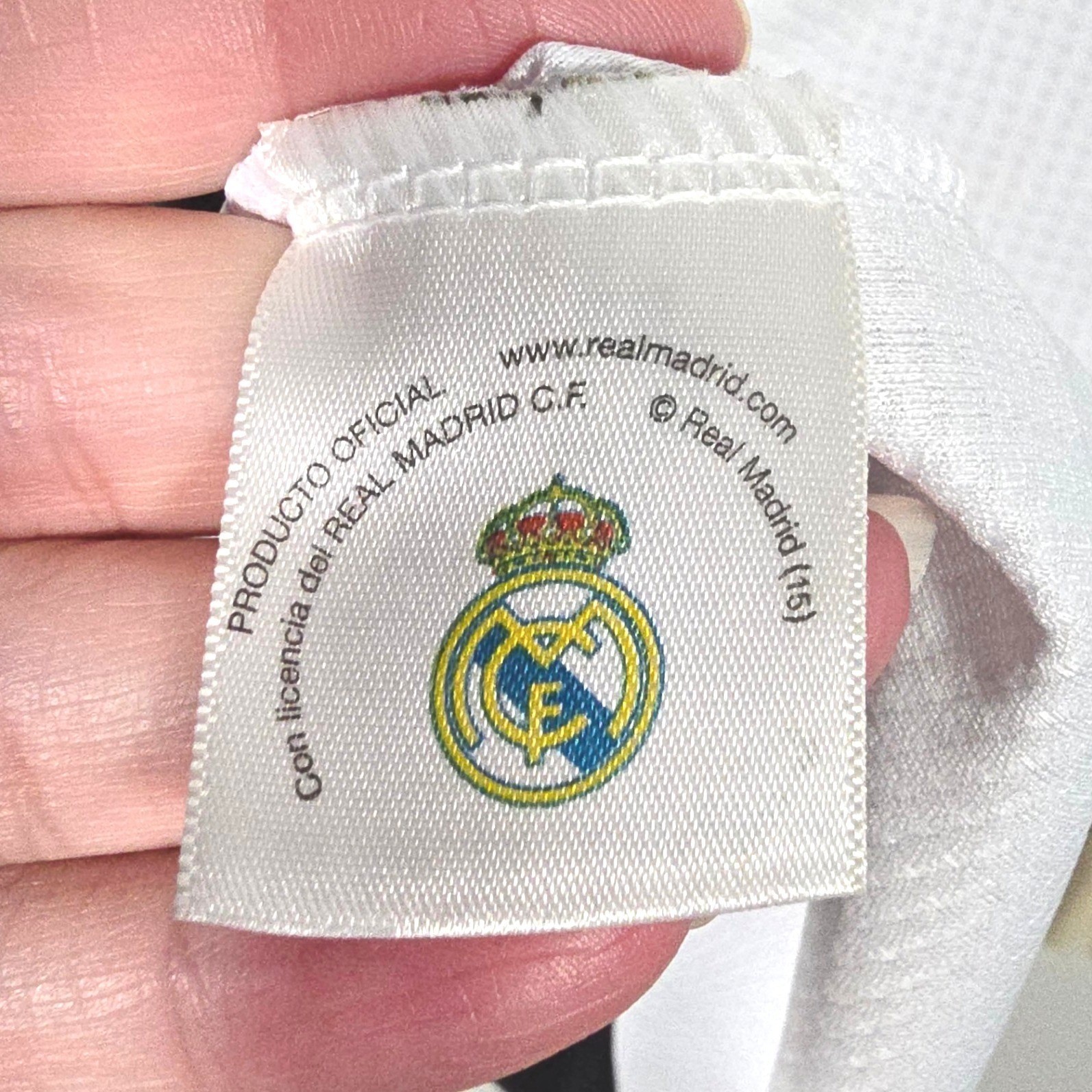 Real Madrid Soccer Jersey CF 11 Bale Men XL White Fly Emirates Short Sleeve