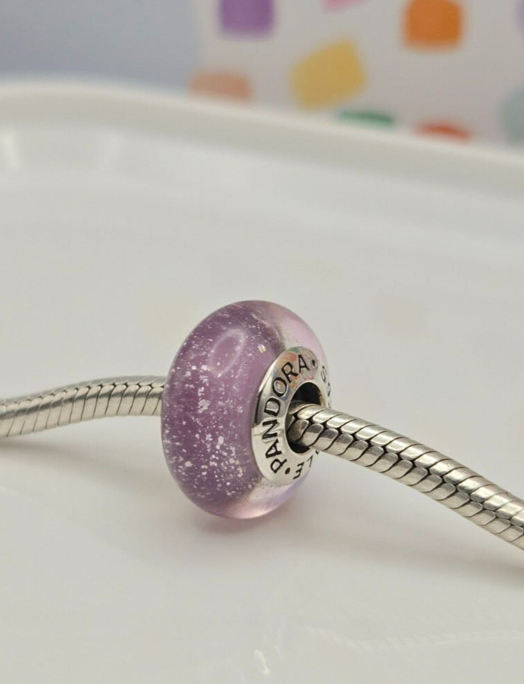 Authentic Pandora Disney Rapunzel's Signature Color Murano Glass purple Charm