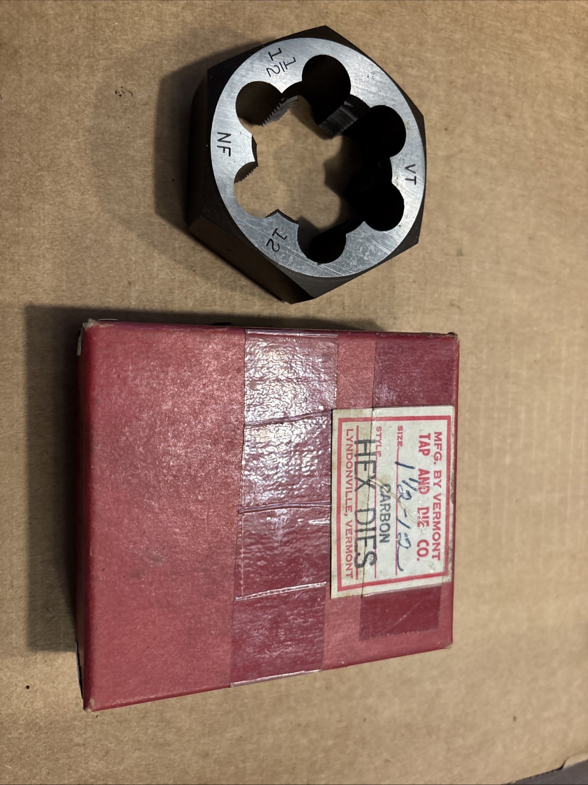 1-1/2-12 UNF Hex Die MFG. By Vermont USA Brand New In Box