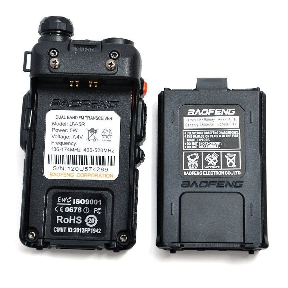Baofeng UV-5R Upgraded Legal Version Dual Band Walkie Talkies Two Way Radio