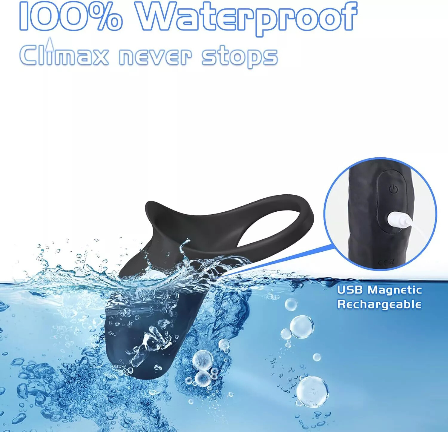 Men Penis Cock Ring Vibrator G-spot Dildo Massager Couple foreplay sex toys