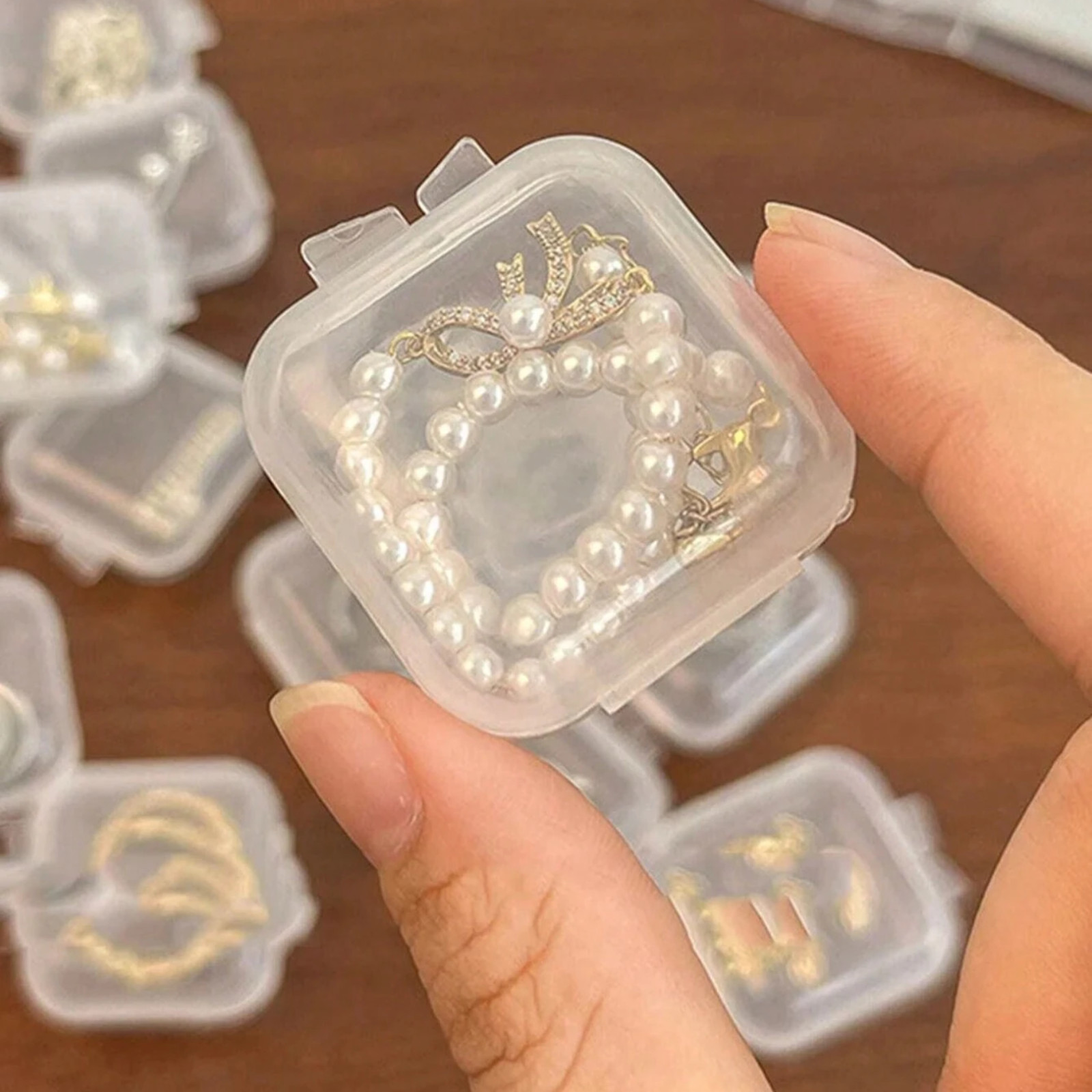Mini Plastic Clear Boxes Small Jewelry Organizer Storage Case