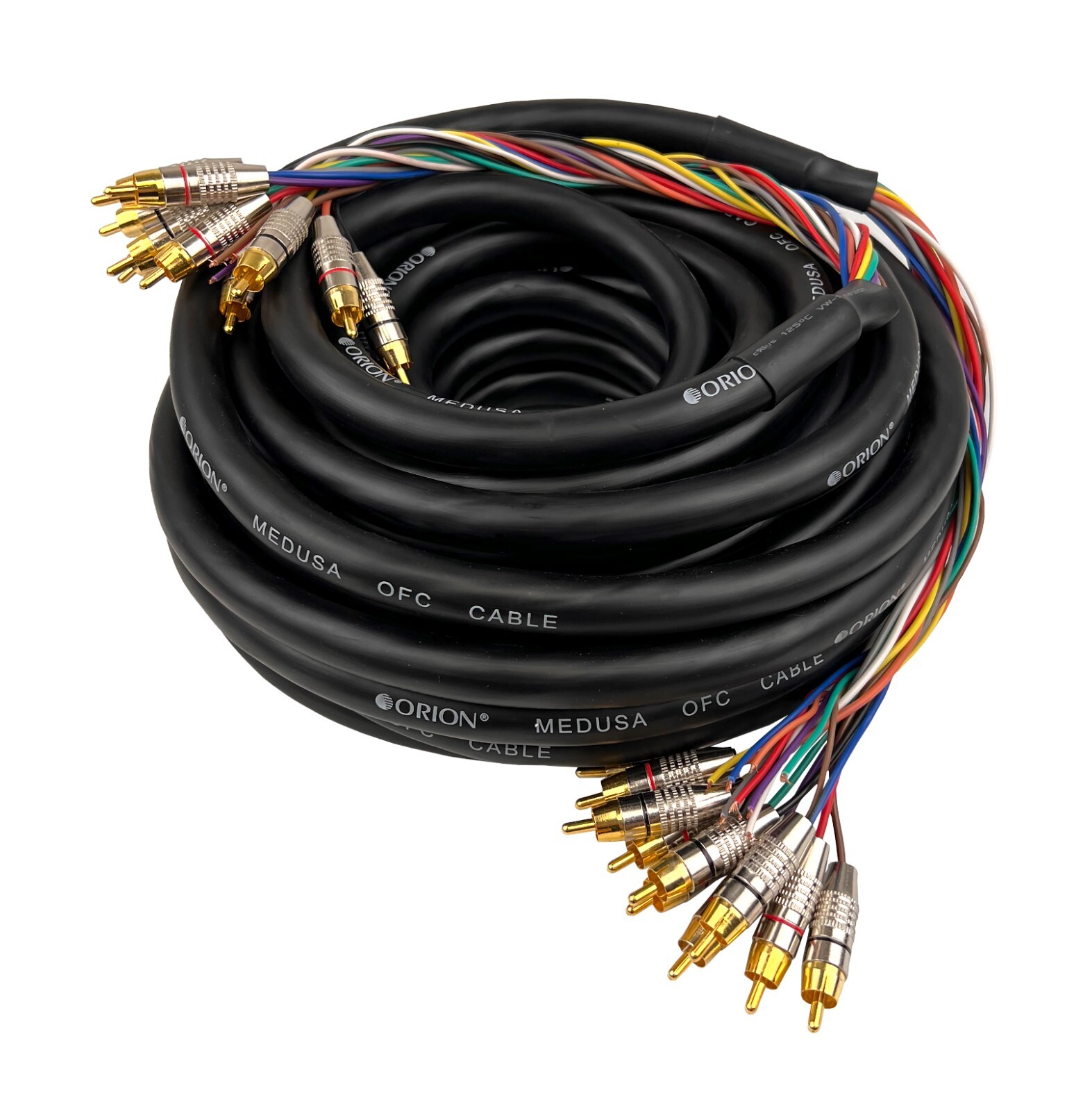 ORION AUDIO Snake Audio Wire 10 Channels RCA OFC Power Medusa Cable 45FT / 60FT