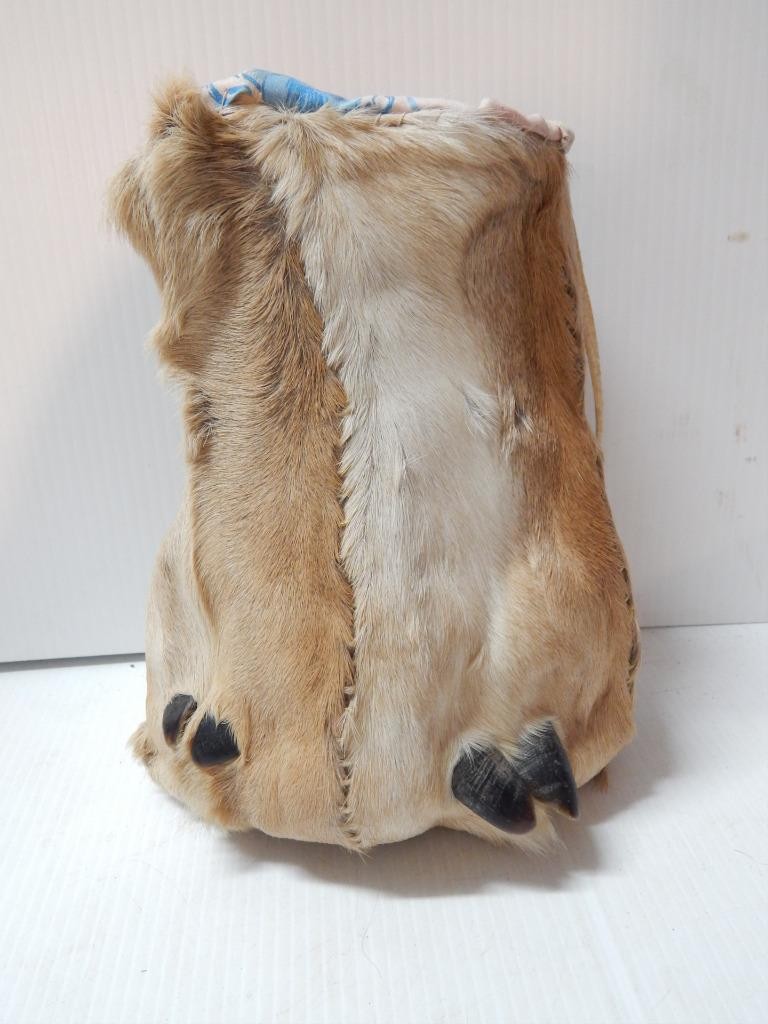 VINTAGE BLACKFEET PIEGAN INDIAN POUCH ELK HOOF BAG POUCH - XLNT CONDITION - NR