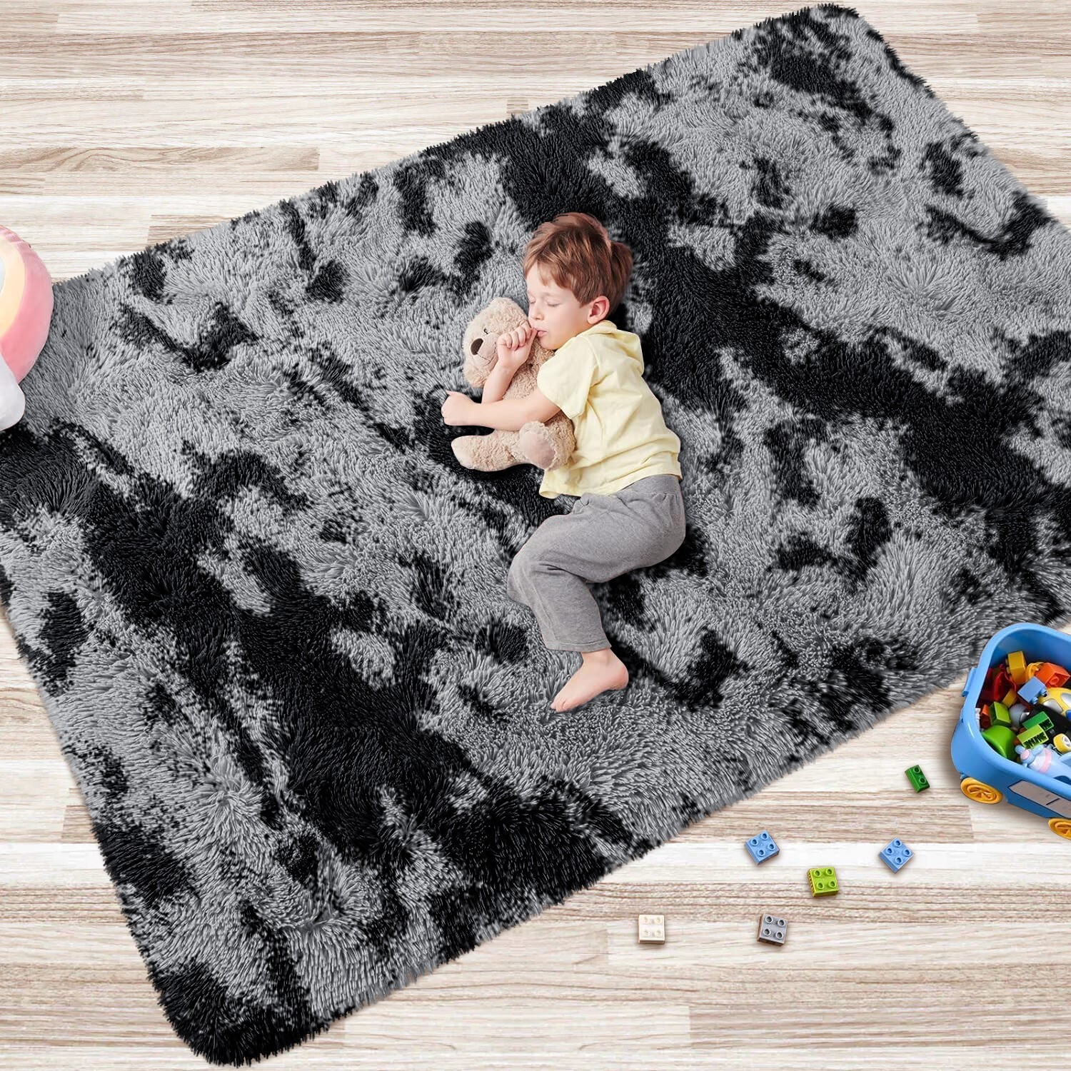 Modern Fluffy Area Rugs Non Slip Shaggy Floor Mat Carpet for Bedroom Living Room