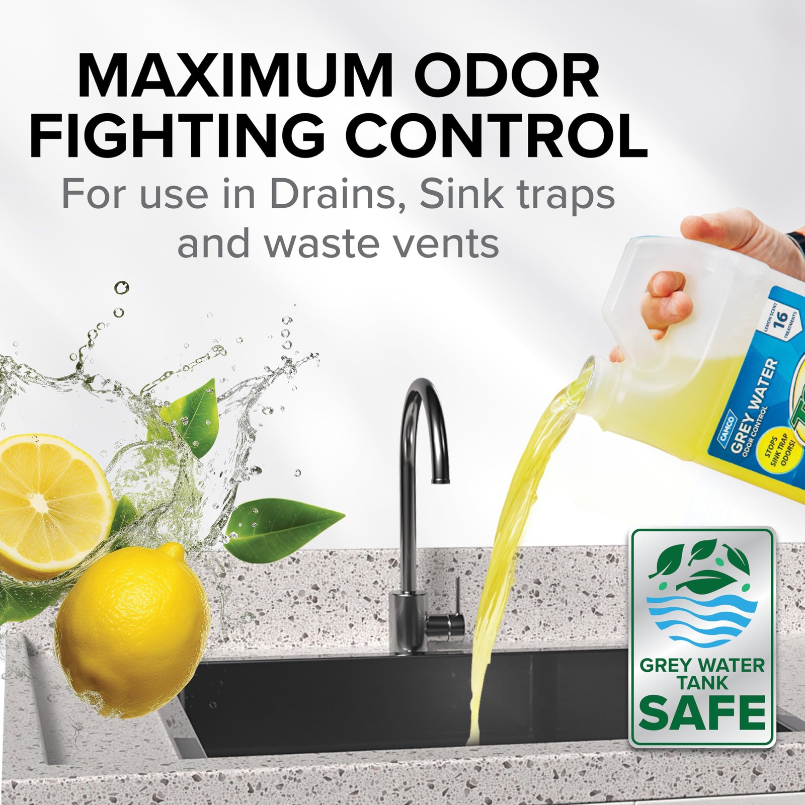 Camco TST Camper/RV Grey Water Odor Control - Removes Grease Buildup in Gray