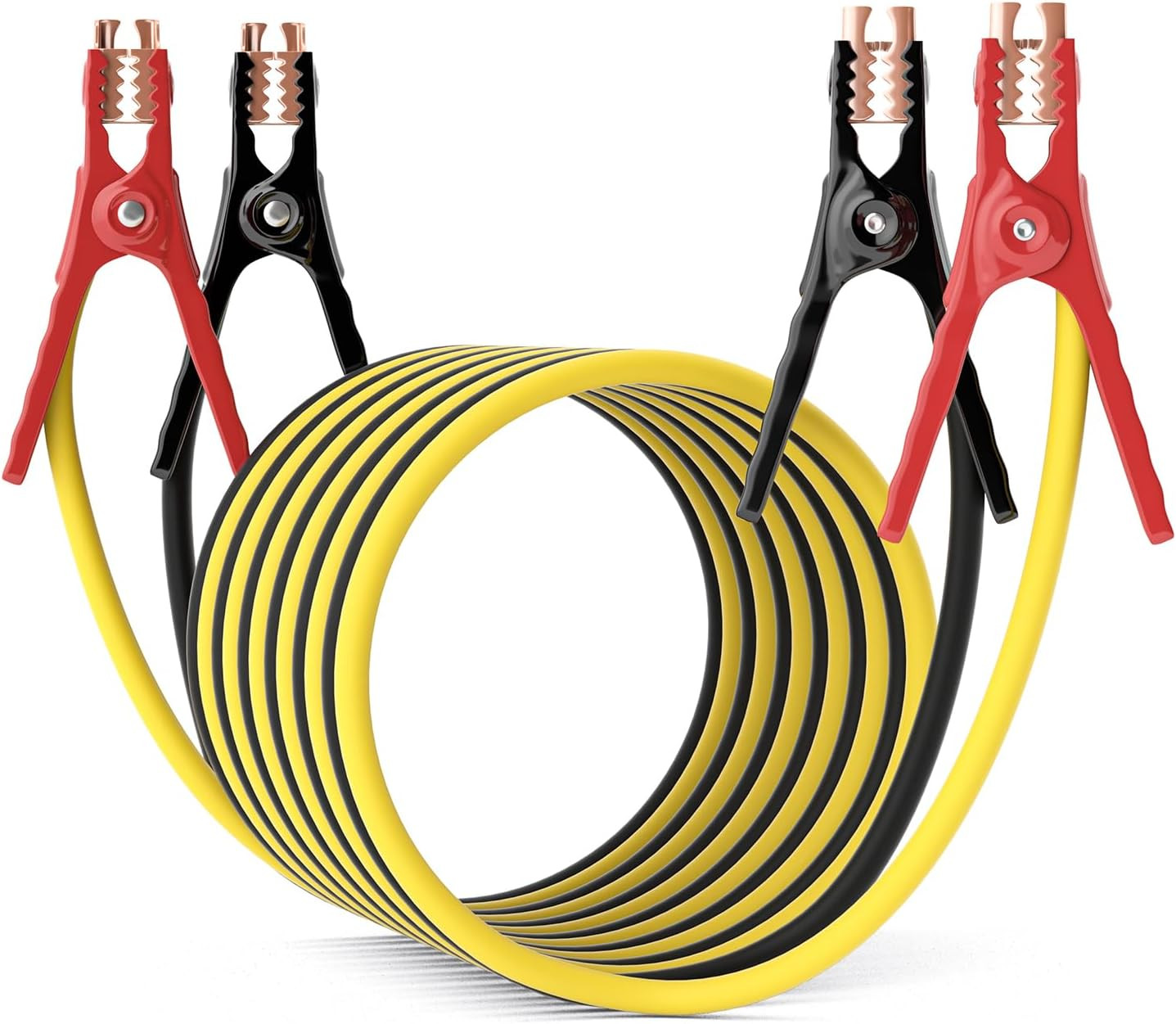 6 Gauge 16FT Jumper Cables Heavy Duty Tangle-Free with Strong Clamps