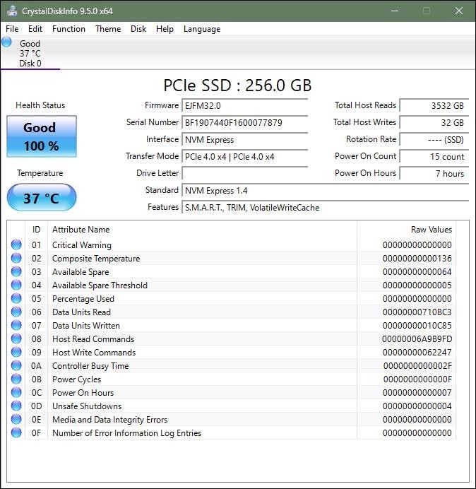 PHISON 256GB M.2 2280 PCIe Gen4 x4 NVMe SSD