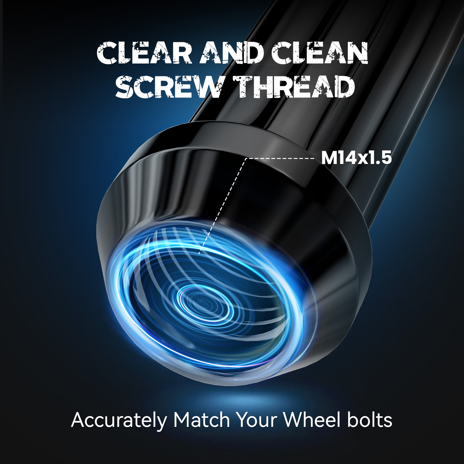 Set of 24 Epoch Spline Lug Nut Kit Black 14mm x 1.5 2" Tall M14x1.5 Super Duty