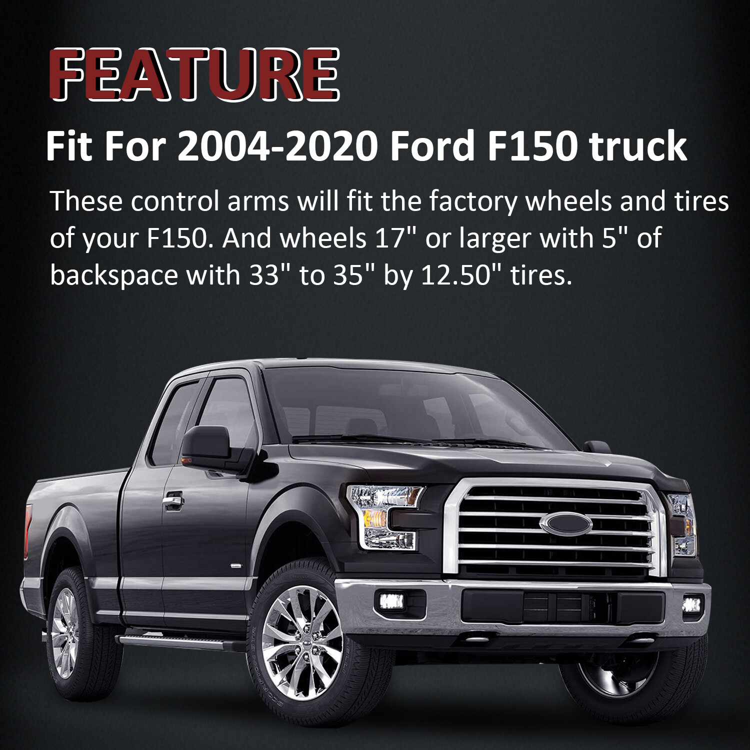 For F150 Front Upper Control Arms For 0-4" Lift For 2004-2020 Ford F-150 LH+RH