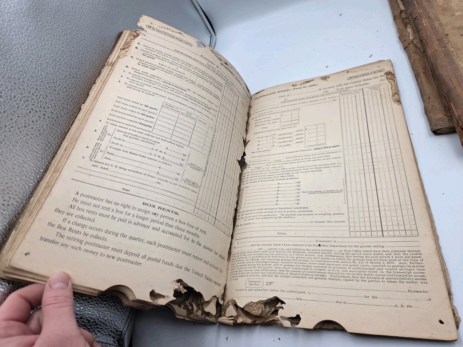 (4) Antique Postmasters Account Record Book 4th Class Abilene Virginia 1899-1906