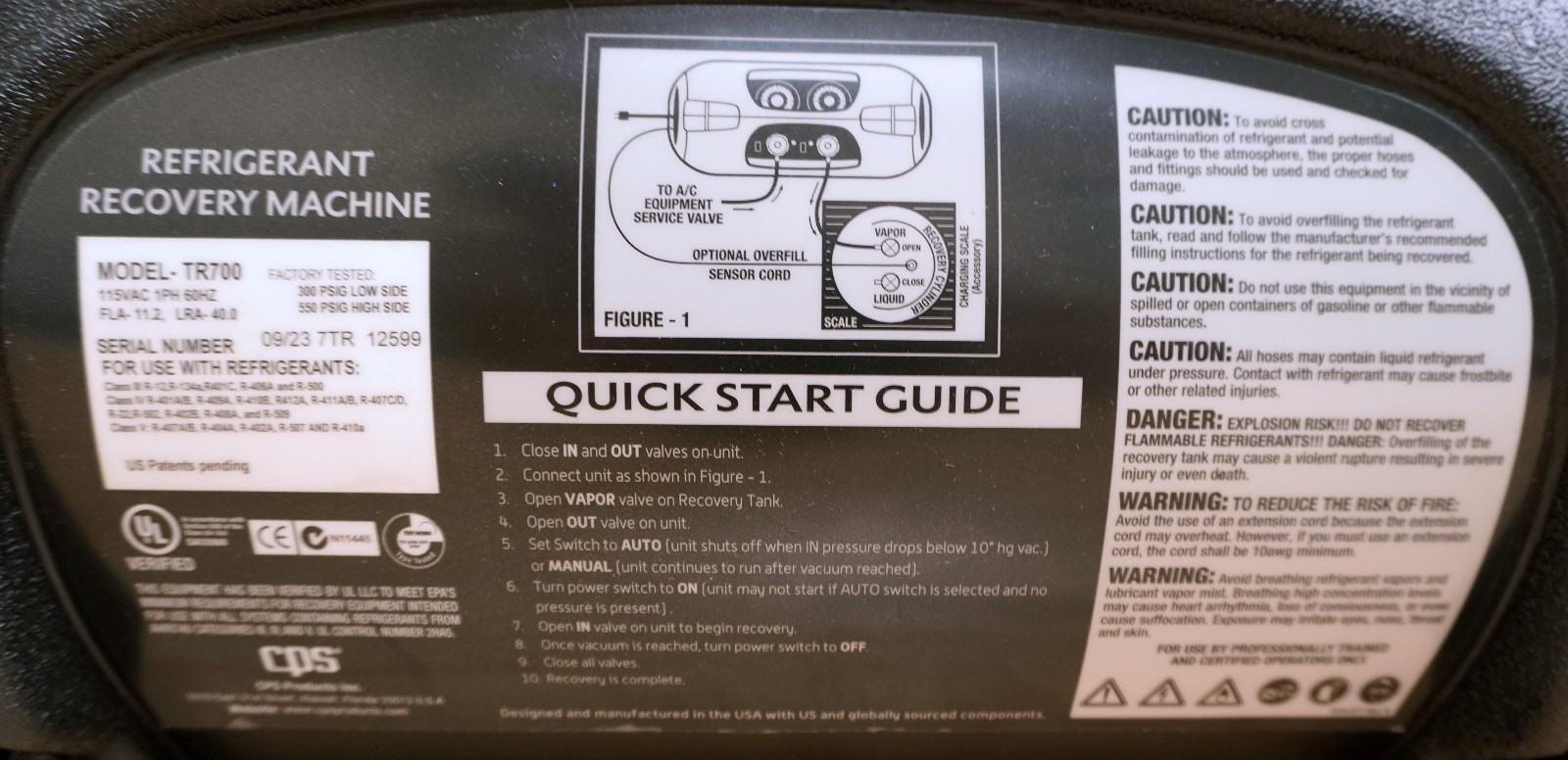 Blackmax TR700 Twin Cylinder HVAC Refrigerant Recovery Machine